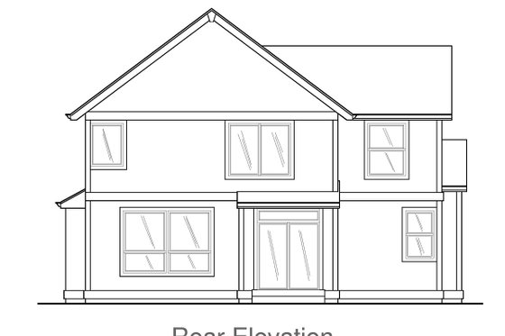 Exterior - Rear Elevation for Craftsman House Plan #53-466 - 3 bed, 2.5 bath