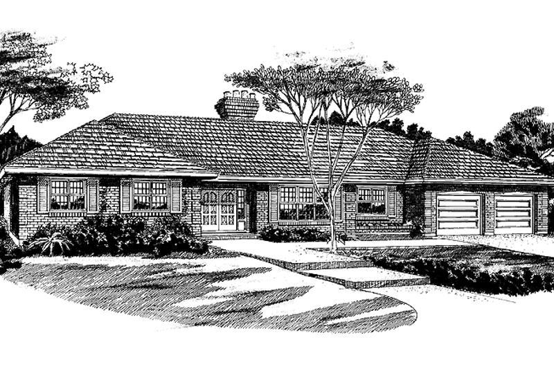 House Blueprint - Ranch Exterior - Front Elevation Plan #47-692