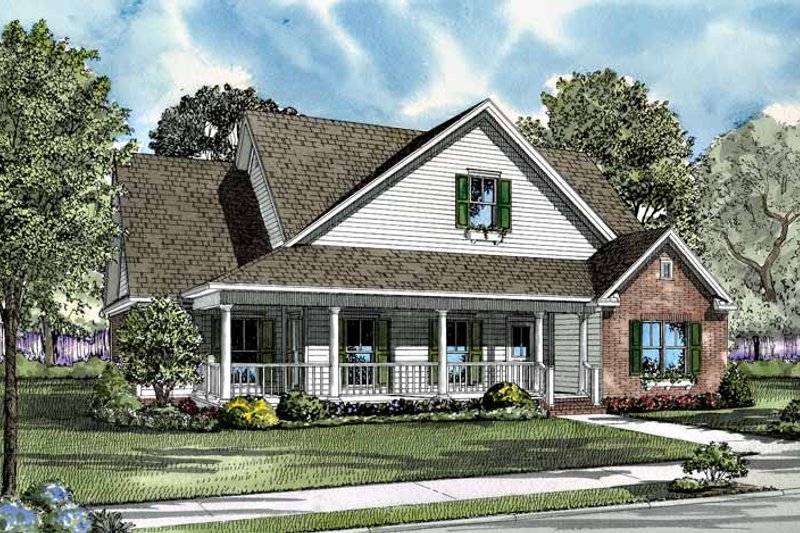 Architectural House Design - Country Exterior - Front Elevation Plan #17-2999