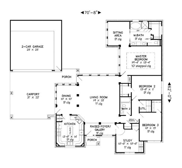 House Plan Design - Country Floor Plan - Main Floor Plan #968-5