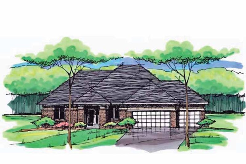Home Plan - Exterior - Front Elevation 3 for European House Plan #51-998 - 3 bed, 2 bath