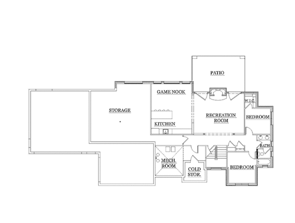 Home Plan - Traditional Floor Plan - Lower Floor Plan #945-107