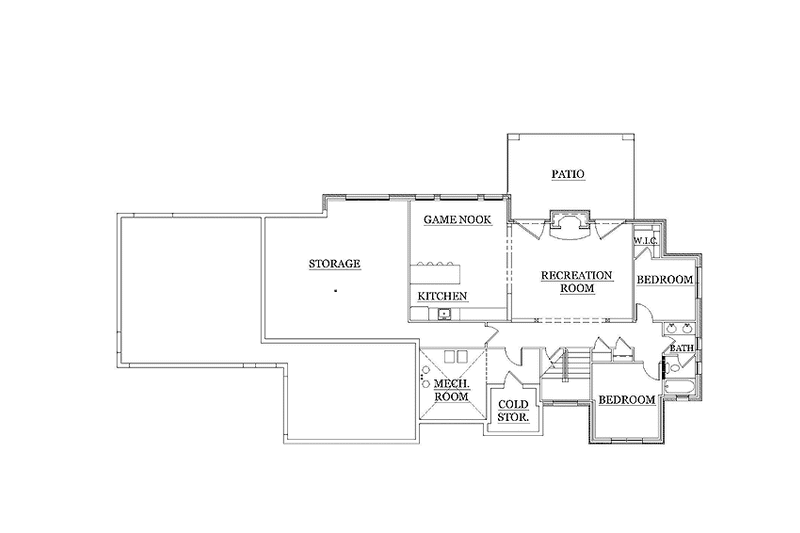 Architectural House Design - Floor Plan - Lower Floor for Traditional House Plan #945-107 - 3 bed, 2.5 bath