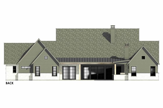 Exterior - Rear Elevation 1 for European House Plan #1096-45 - 4 bed, 4.5 bath