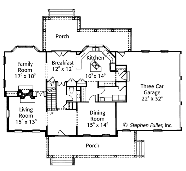 Dream House Plan - Country Floor Plan - Main Floor Plan #429-342
