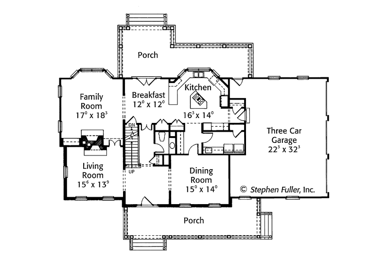 Dream House Plan - Floor Plan - Main Floor for Country House Plan #429-342 - 4 bed, 3.5 bath