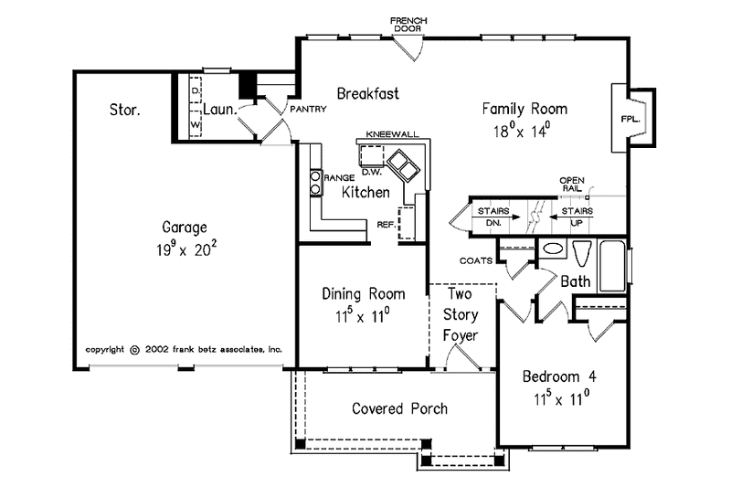 House Blueprint - Floor Plan - Main Floor for Classical House Plan #927-853 - 4 bed, 3 bath