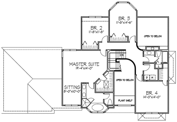 House Plan Design - European Floor Plan - Upper Floor Plan #320-1092