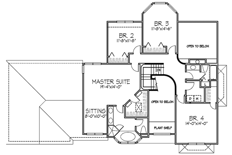 Home Plan - Floor Plan - Upper Floor for European House Plan #320-1092 - 4 bed, 2.5 bath