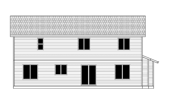 Exterior - Rear Elevation for Craftsman House Plan #943-26 - 3 bed, 2.5 bath