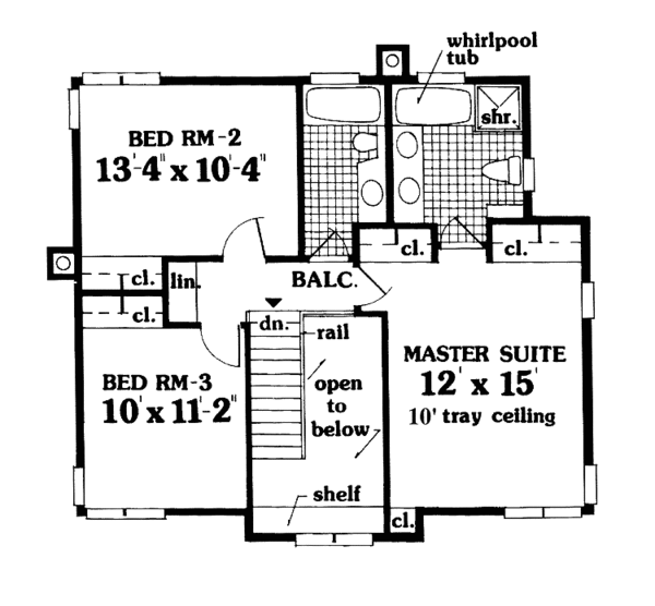 Architectural House Design - Country Floor Plan - Upper Floor Plan #3-317