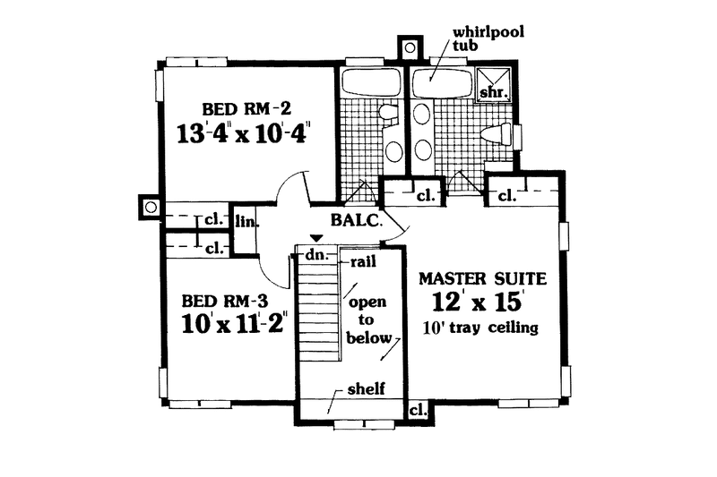 Dream House Plan - Floor Plan - Upper Floor for Farmhouse House Plan #3-317 - 3 bed, 2.5 bath