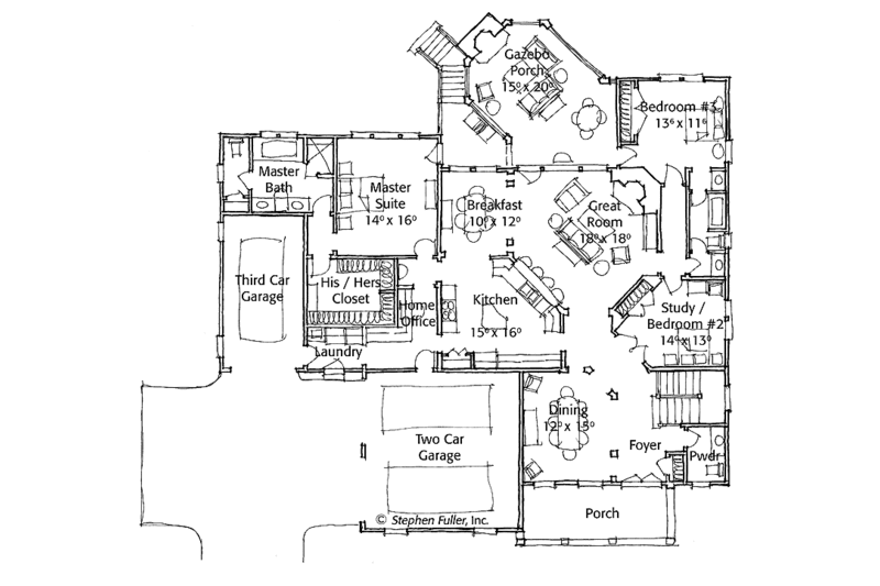 Home Plan - Floor Plan - Main Floor for Colonial House Plan #429-443 - 3 bed, 2.5 bath
