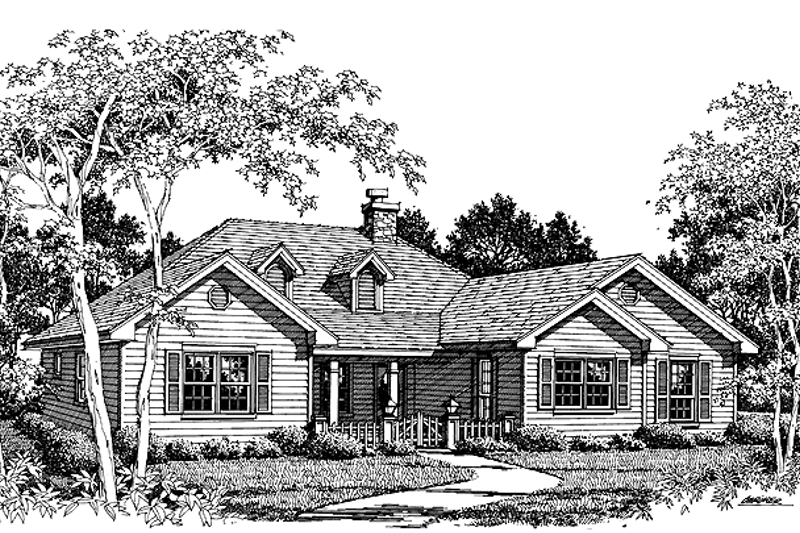 Home Plan - Country Exterior - Front Elevation Plan #14-259