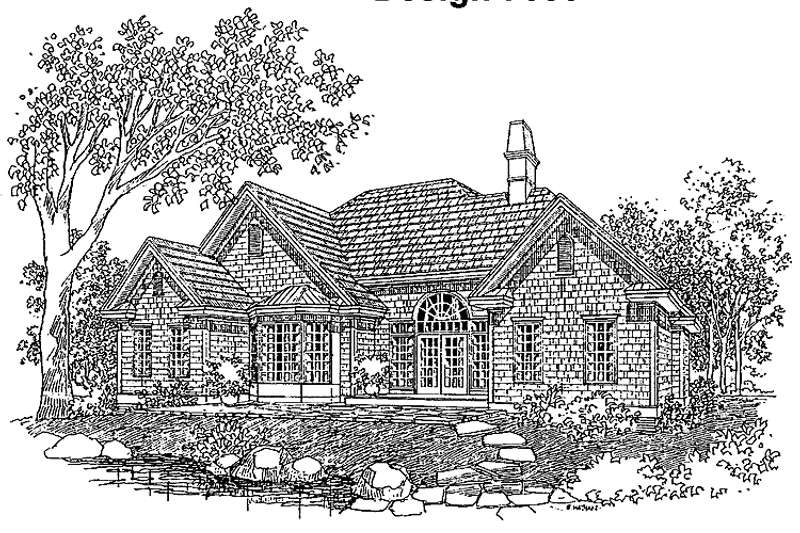 Home Plan - Exterior - Rear Elevation 1 for European House Plan #929-315 - 3 bed, 2 bath