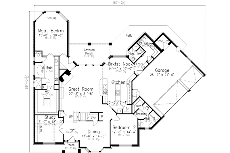 Architectural House Design - Floor Plan - Main Floor for Country House Plan #52-246 - 5 bed, 5.5 bath