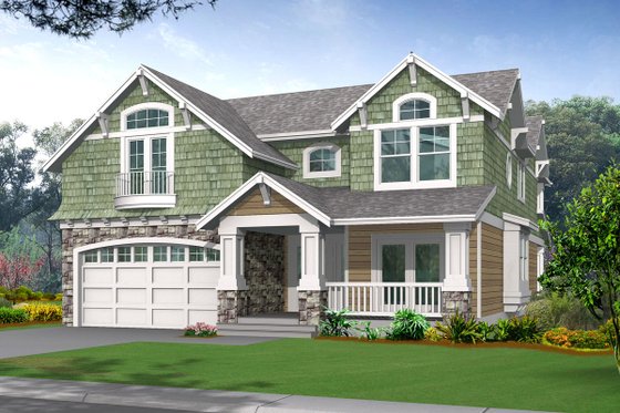 Exterior - Front Elevation for Craftsman House Plan #132-134 - 3 bed, 3.5 bath