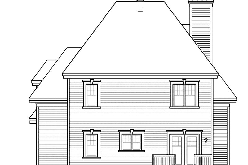 Architectural House Design - Exterior - Rear Elevation for European House Plan #23-2539 - 3 bed, 1.5 bath