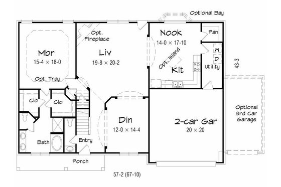 Floor Plan - Main Floor House Plan #329-365 - 4 bed, 2.5 bath