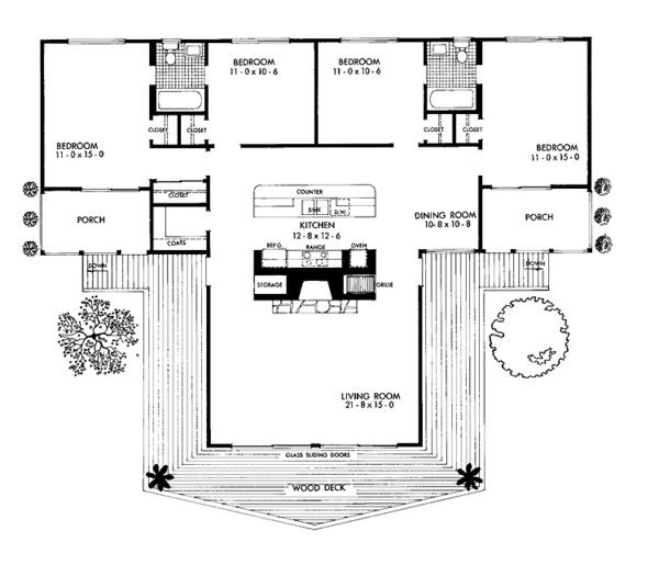 Architectural House Design - Contemporary Floor Plan - Main Floor Plan #72-1055