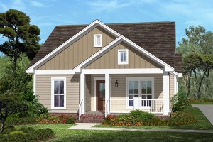Cottage Exterior - Front Elevation Plan #430-41