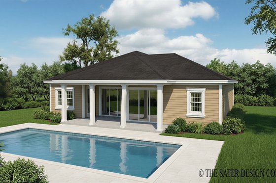 Exterior - Rear Elevation for Country House Plan #930-366 - 3 bed, 2 bath