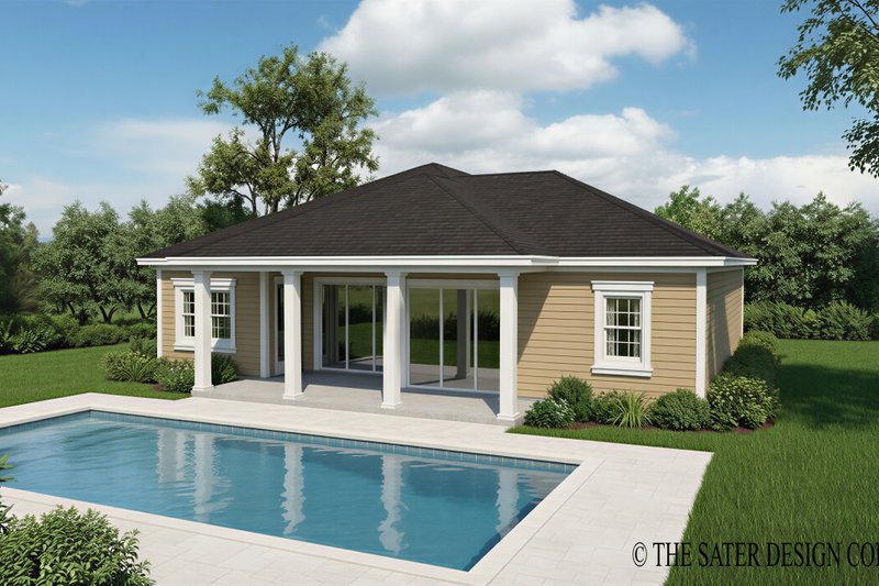 Home Plan - Exterior - Rear Elevation for Country House Plan #930-366 - 3 bed, 2 bath