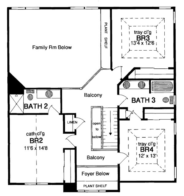 House Design - Country Floor Plan - Upper Floor Plan #316-193