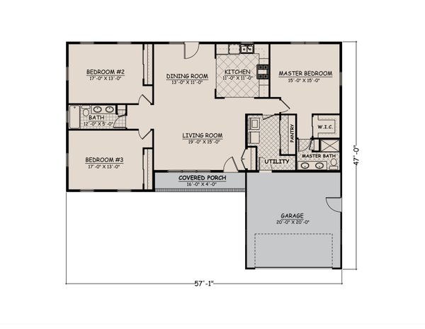 House Blueprint - Ranch Floor Plan - Main Floor Plan #1082-7