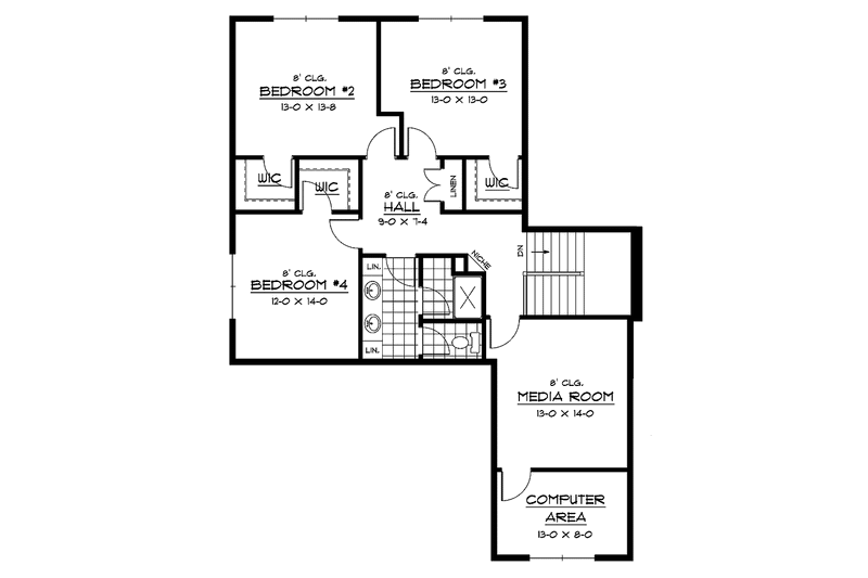 Dream House Plan - Floor Plan - Upper Floor for Traditional House Plan #51-675 - 4 bed, 2.5 bath