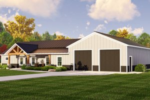 Barndominium Exterior - Front Elevation Plan #1064-261