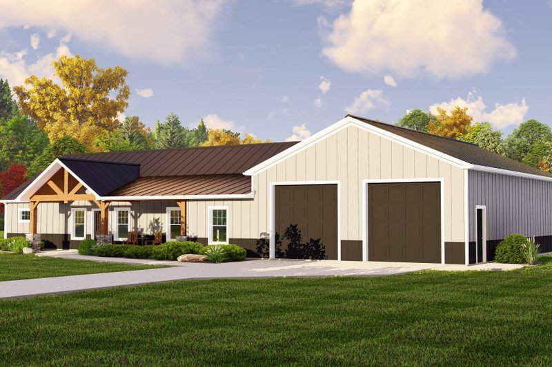 Country Style House Plan - 3 Beds 2 Baths 1896 Sq/Ft Plan #1064-261