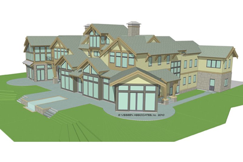 Architectural House Design - Exterior - Rear Elevation 4 for Craftsman House Plan #928-247 - 4 bed, 6 bath