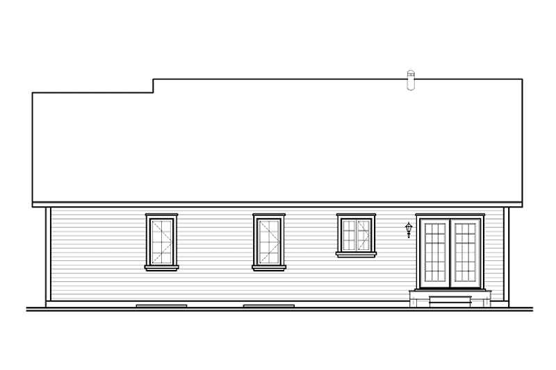 Home Plan - Exterior - Rear Elevation for Country House Plan #23-2499 - 3 bed, 1 bath