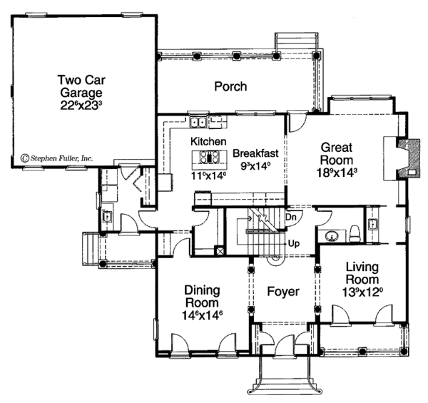 House Plan Design - Colonial Floor Plan - Main Floor Plan #429-173