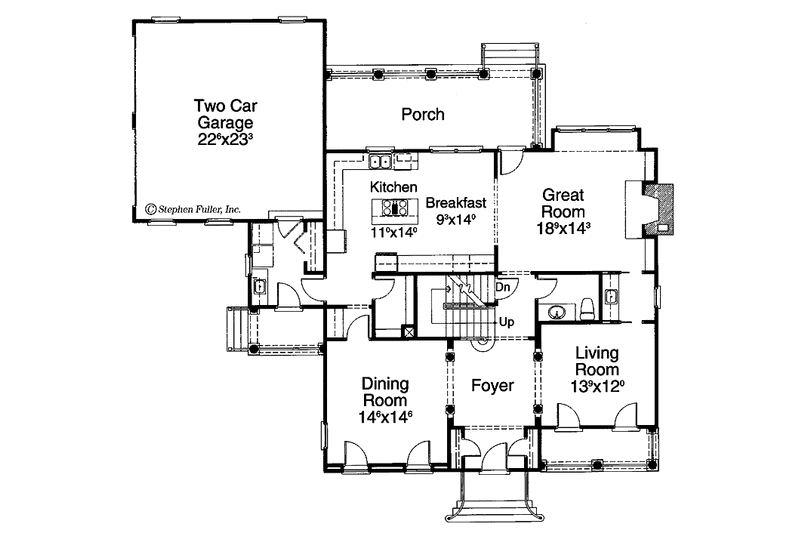 Home Plan - Floor Plan - Main Floor for Colonial House Plan #429-173 - 4 bed, 3.5 bath