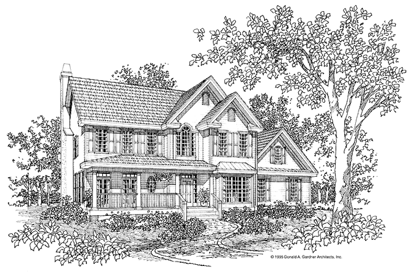 House Blueprint - Country Exterior - Front Elevation Plan #929-233