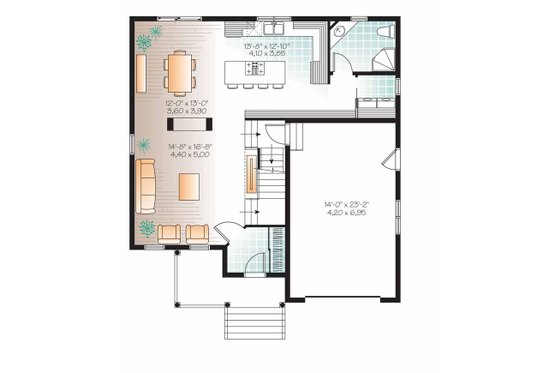 Floor Plan - Main Floor for Country House Plan #23-2538 - 3 bed, 2 bath