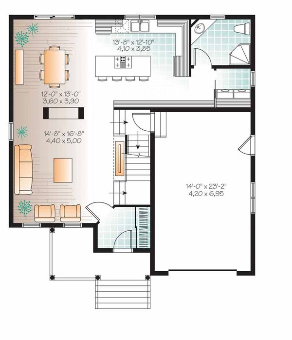 Architectural House Design - Country Floor Plan - Main Floor Plan #23-2538