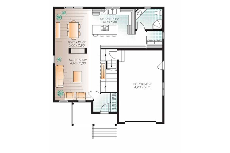 Dream House Plan - Floor Plan - Main Floor for Country House Plan #23-2538 - 3 bed, 2 bath