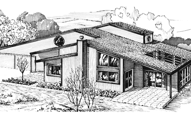 Dream House Plan - Contemporary Exterior - Front Elevation Plan #320-1172