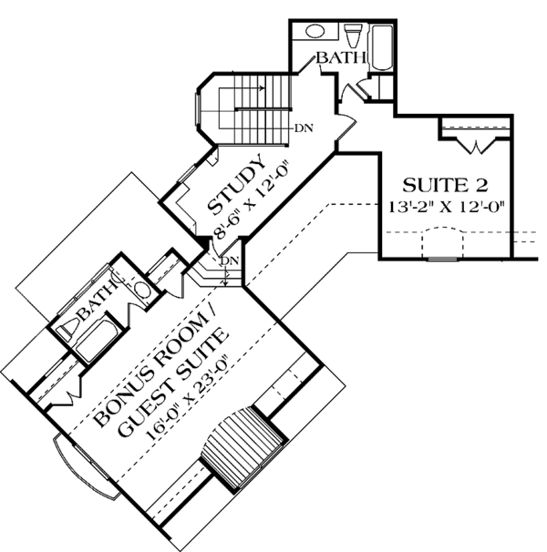 Architectural House Design - European Floor Plan - Upper Floor Plan #453-544
