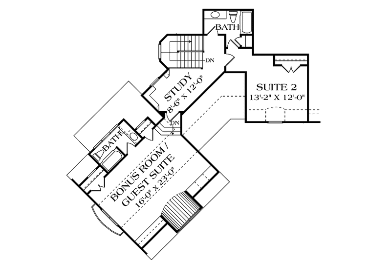 Dream House Plan - Floor Plan - Upper Floor for European House Plan #453-544 - 2 bed, 2.5 bath