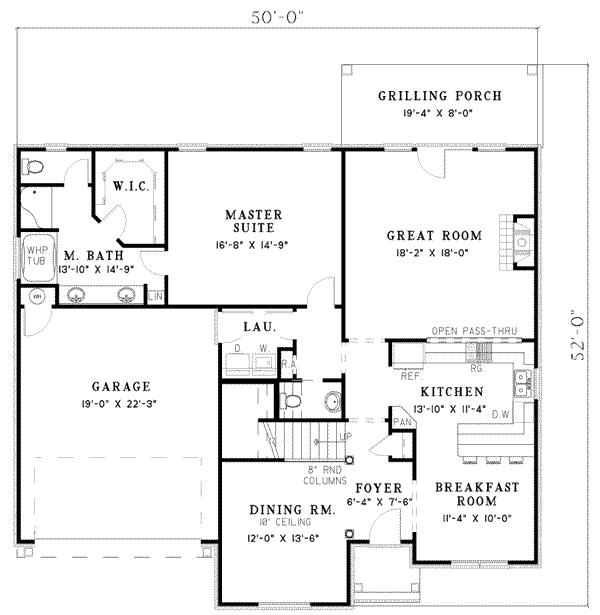 European Style House Plan - 4 Beds 2.5 Baths 2290 Sq/Ft Plan #17-2049 ...