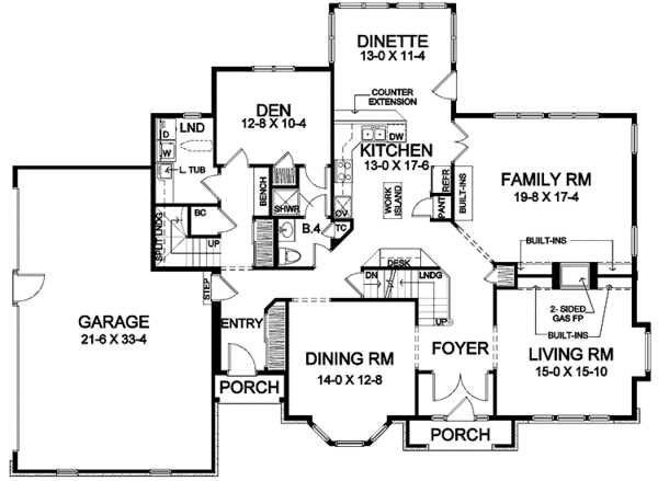 House Plan Design - Classical Floor Plan - Main Floor Plan #328-337