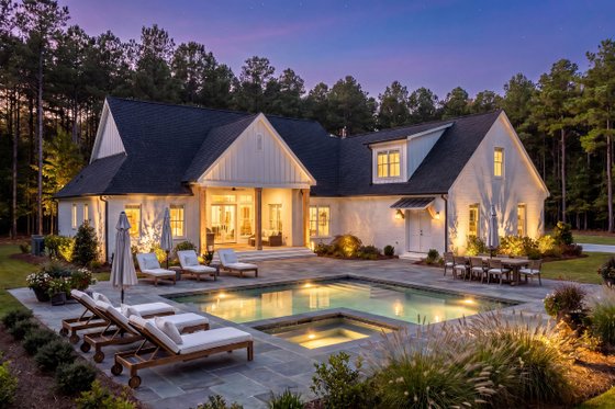 Exterior - Rear Elevation for Farmhouse House Plan #430-438 - 3 bed, 3.5 bath