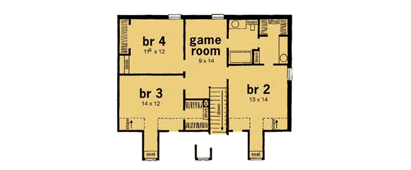 Southern Floor Plan - Upper Floor Plan #36-216