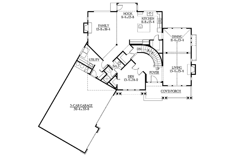 Home Plan - Floor Plan - Main Floor for Craftsman House Plan #132-373 - 4 bed, 4 bath