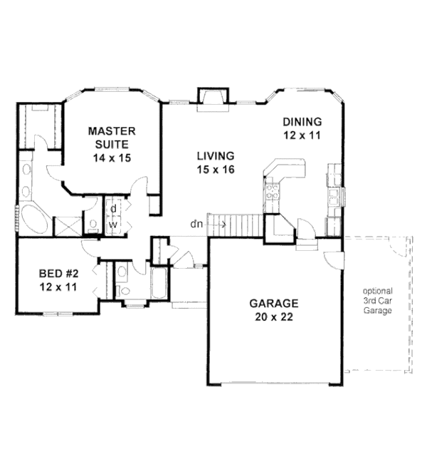 Home Plan - Traditional Floor Plan - Main Floor Plan #58-208
