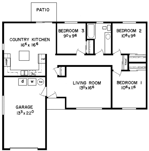 Home Plan - Ranch Floor Plan - Main Floor Plan #60-850
